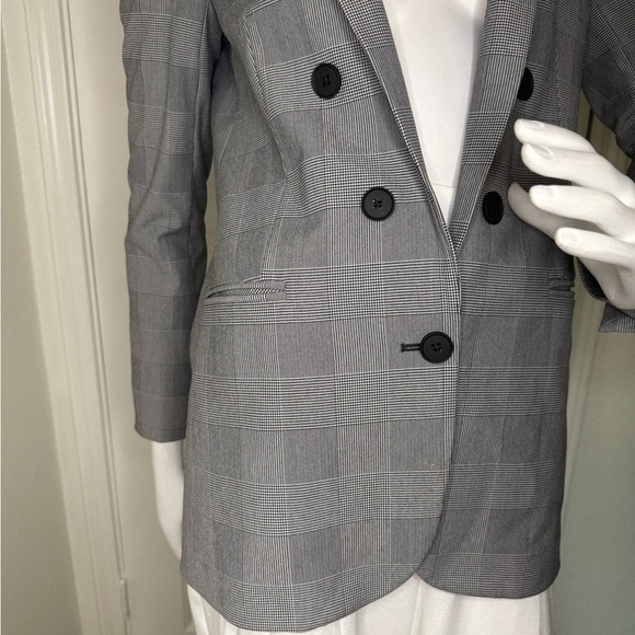Express Gray Plaid Double-Breasted Blazer Size XS. - Picture 5 of 15